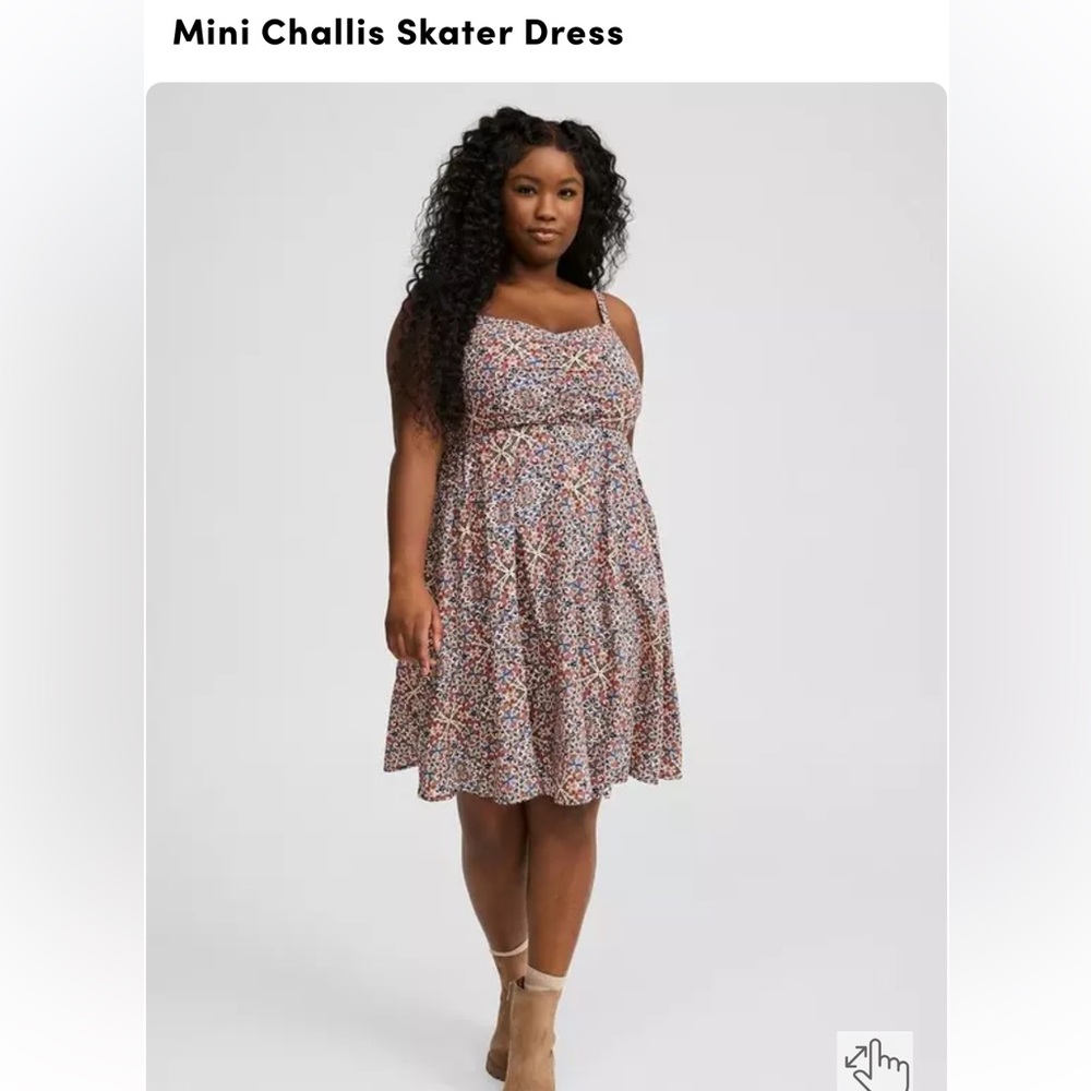 Torrid Mini Challis Skater Dress in Multi Floral